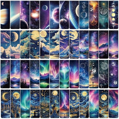 Fantasy Magnetic Bookmarks Gifts - 48 Pcs Unique Starry Night - style: Starry Sky