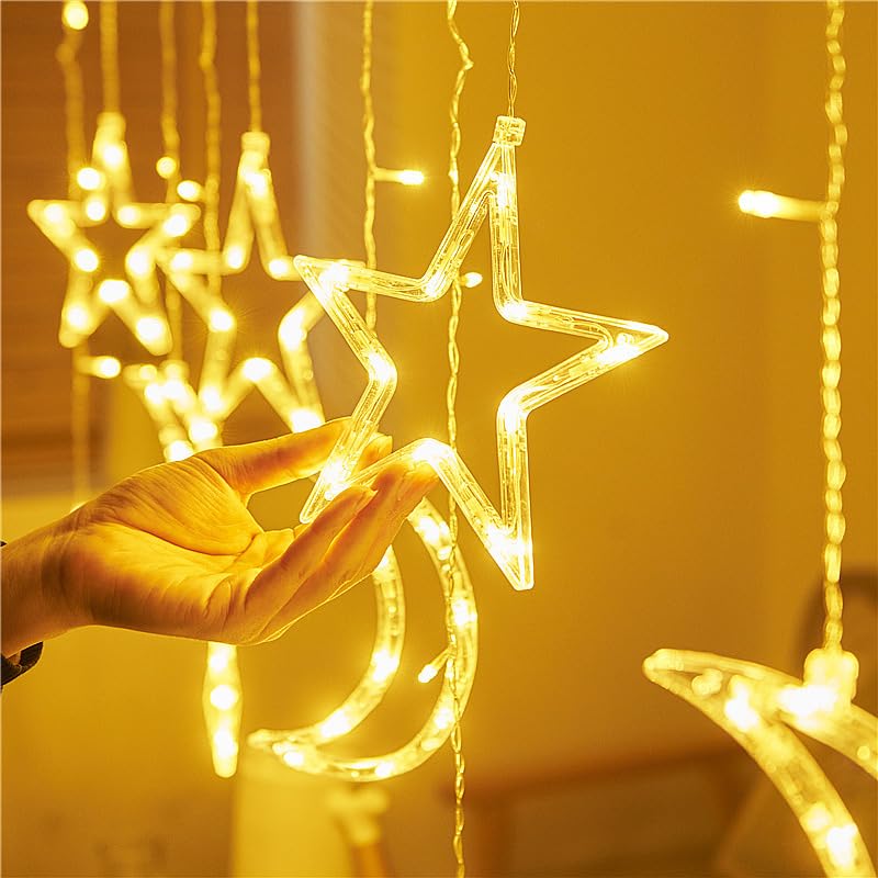 Moon Star LED Lanterns for Ramadan Eid Decor - Festive Home Lighting, Decorative Islamic Lights