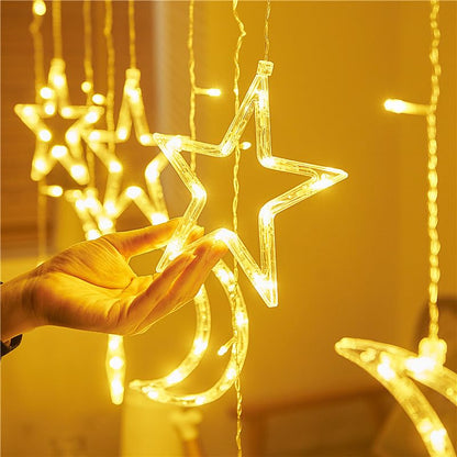 Moon Star LED Lanterns for Ramadan Eid Decor - Festive Home Lighting, Decorative Islamic Lights