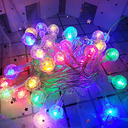 Coloured Globe String Lights Battery Operated,1 Pack 26.2FT 60 LED 16 Colour Changing Water Proof Crystal Ball Outdoor String Lights with Remote Control for Home, Patio,Party,Garden ,Christmas,Easter - color: 16Color Changing-1Pack 26.2FT