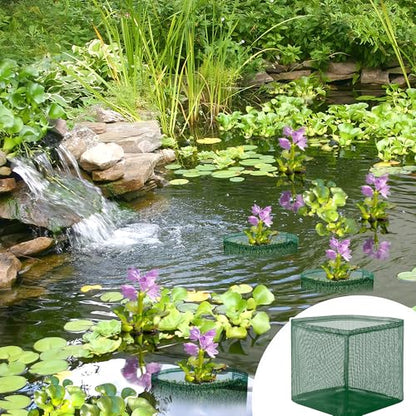 EBaokuup 4 Pcs Aquatic Pond Planting Bags-7" Reusable Mesh Water Garden Pond Plant Pot-Breathable Green Square Lily Plant Pots for Pond Bog Plant Garden Terrestrial Plant - color: Green, size: Square