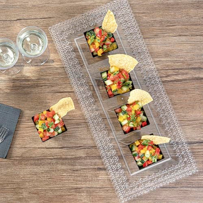 Restaurantware 2-OZ Mini Kova Dessert Tumbler Cup - Elegant Square Black Plastic Cups: Perfect for Serving Desserts and Snack Samples - Disposable and Eco-Friendly - 100-CT - color: Black, size: 2 oz