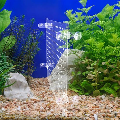 Hemoton Fish Tank Divider Acrylic Isolation Board with Suction Cups 35x30cm Aquarium Partition for Fish Shrimp Separation