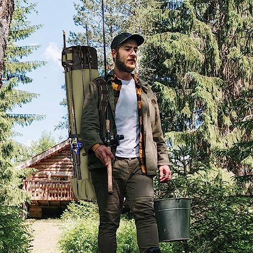 Fishing Rod Bag Fishing Rod Case, Durable Folding 900D Oxford Fabric Portable Large Capacity Waterproof, Fishing Gifts for Men Boys - color: Green