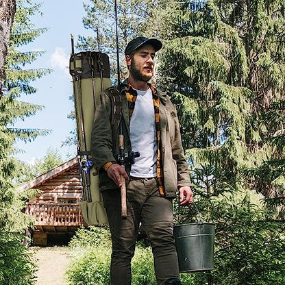 Fishing Rod Bag Fishing Rod Case, Durable Folding 900D Oxford Fabric Portable Large Capacity Waterproof, Fishing Gifts for Men Boys - color: Green