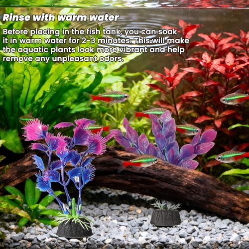 2 Pcs Plastic Artificial Floating Aquarium Plants Small Aquarium Plant for Betta Fish Tank 4.5 Inch Fish Tank Decorations Aquatic Water Grass Plastic Artificial Plant Reptiles Plants