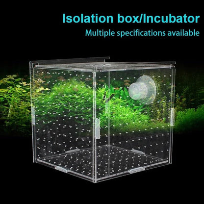 HEPBAK 1pcs Fish Tank Transparent Aquarium Single Double Multi Grid Isolation Box Small Fry Incubator Breeding Box Aquatic Pet Supplies (Color: 6x6x6cm)