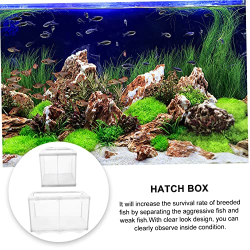 balacoo 2pcs Aquarium Fish Breeder Net Separation Hatchery Design Divider for Guppy Fry Incubation Easy to Install Box for Tanks