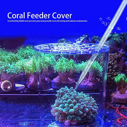Acrylic Transparent Feeder Cover, Anti Feeding Shrimp Aquarium Accessory, Feeding with Feeding Tube for Fish Tank, Safe Reproduction Cover for Marine Life (80mm) - style: 80mm
