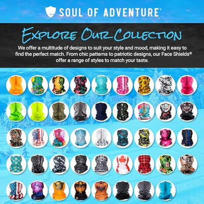 S A Soul of Adventure Single UV Face Shield | UV 30+ Multipurpose Neck Gaiter Balaclava for Adults - color: Safety Yellow