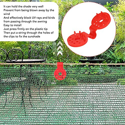 100 Piece Shade Cloth Plastic Clips Mesh Clip,Tarp Clips Shade Cloth Heavy Duty Lock Grip for Sun Shade Net, Anti Bird Netting, Garden Netting, Shade Fabric Accessories - color: Red