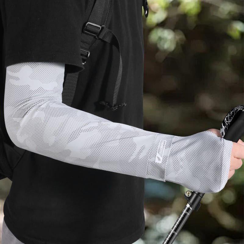 UV-Sun-Protection-Arm-Sleeves for Men Women Youth Cooling Arm Cover with Thumb Hole for Summer Outdoor Sports