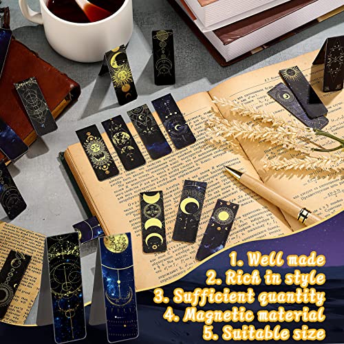 60 Pieces Space Magnetic Bookmarks Galaxy Cool Bookmarks for Book Lovers Sky Moon Starry Page Clip Book Markers Bulk for Boys Men Women Kids Students Teachers Reading School Library Office Gift