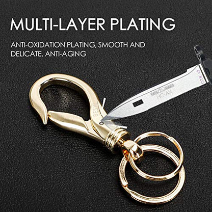 Swivel Snap Hook Keychain with 2 Key Rings, Zinc Alloy, 3.62in, Heavy Duty for Men and Women