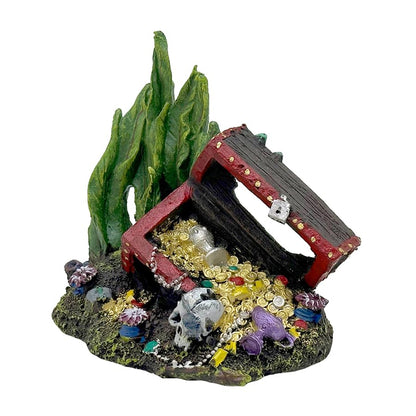 Exotic Environments Sunken Treasure Chest Aquarium Ornament, Small, 5-1/2-Inch by 4-Inch by 5-1/4-Inch