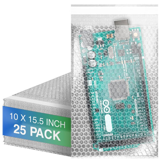 Shipping Bubble Bag, 10 x 15.5 Inches. 25 Pack Clear Bags for Packaging. Self Seal Bubble Pouches for Packing. Waterproof Polyethylene Storage Moving Bags. Packing Materials for Fragile Items - size: 10" x 15.5" / 25 Pack