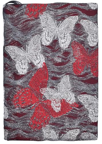 BLBMH 5.5x8.5 Fabric Bible Cover Non-Stretch | Built-in Bookmark | Handmade Washable Book Cover for Paperback Journal Privacy Reading Gift for Women - Butterfly C - color: Butterfly C, size: 8.5in