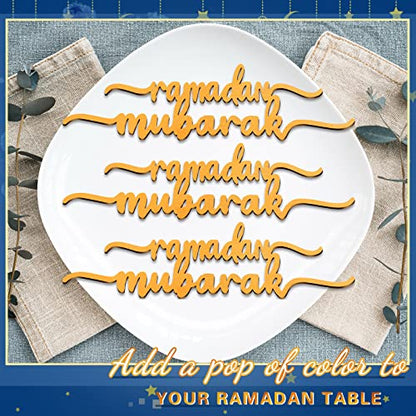 12 Piece Ramadan Wood Signs - Ramadan Mubarak & Kareem Islamic Table Decor for Eid & Party - style: Ramadan Style