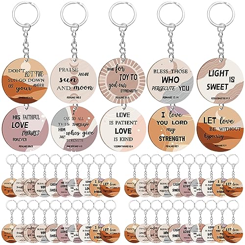 Remuuly Christian Mini Bible Verse Keychain Gifts Bulk - color: Abstract