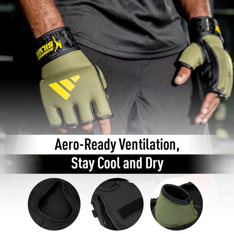 Adidas x Anderson Silva Everyday Use Training and Grappling Gloves - MMA Fight Style, PU Outer Shell, Tested and Designed by the Legend - size: X-Large