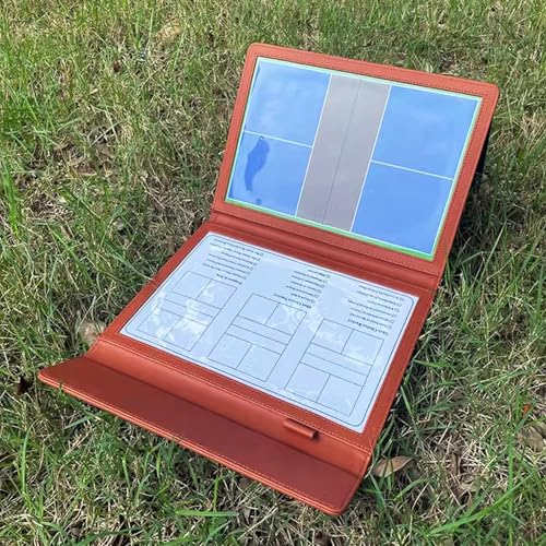 Pickleball Coaching Board, Foldable Tactic Clipboard, Dry Erase Magnetic Equipment Kit, with 2 Markers, for Training Match