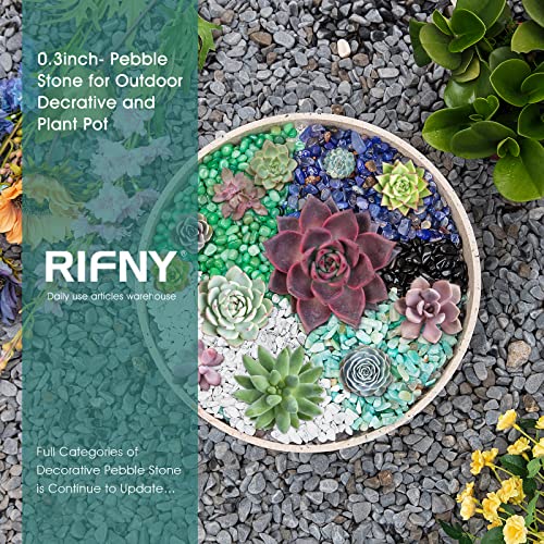 Decorative Polished Rocks, RIFNY 0.3" Gravel Rocks Crushed Crystal for Plant Flower Pots Succulents Cactus Bamboo Plant Vase Filler Aquarium Fish Tank Decorations and DIY Craft (1.5 LB, White) | for Plant Flower Pots Succulents Cactus Plant Vase Filler Aq