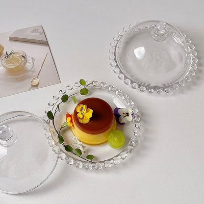 5.5 inch Glass Cake Stand with Dome,Small Cake Stand Dessert Serving Tray | Glass Cake Dome with Base Serving Dishes and Cloche Cover,Cake Holder Server for Cheese, Candy, Christmas,Birthday,Party - color: 02