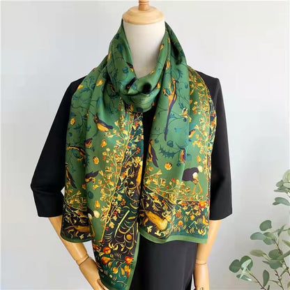ANDANTINO 100% Silk Long Scarf-Women Large Oblong Shawls with Gift Packed - color: Jade Green