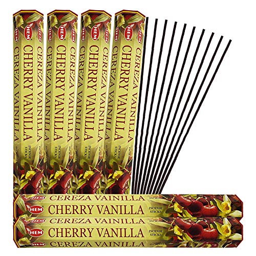 Cherry Vanilla Incense Sticks and Incense Stick Holder Bundle Insence Insense Hem Incense Sticks - color: Cherry Vanilla