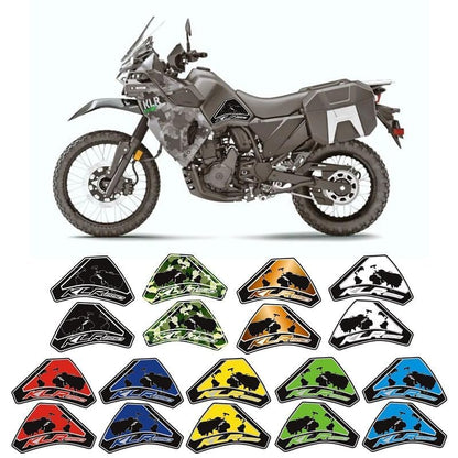 KLR650 Tank PAD Front Side Tank Pad Fuel Stickers Compatible with Klr650 2022-2025 3D Gel Tank Fuel Gip Decal KLR650 Sticker Pad(Black) - color: 1441-1 Black