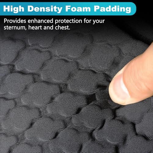 TUOY Adult Rib Chest Protector, New Version - Padded 5 Pads Baseball Football Lacrosse Rib Heart Sternum Guard - color: Black, size: X-Large