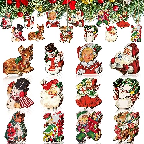 Huwena 36 Pcs Vintage Christmas Tree Ornaments, Classic, Vintage Color - color: Vintage Color, style: Classic