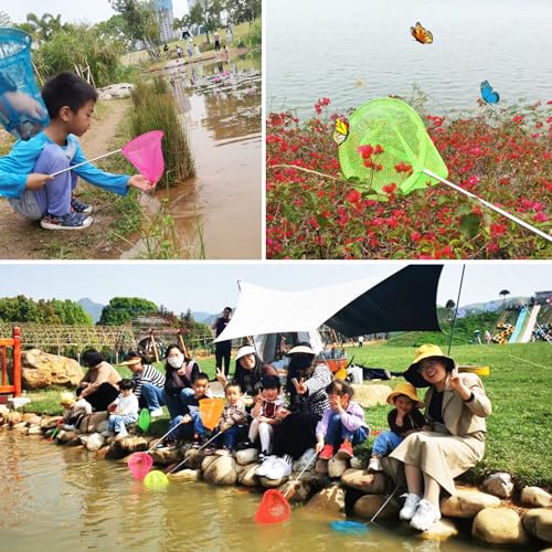 6 Pack Telescopic Butterfly Nets, Insect Catching Nets, Fishing Net, Nature Exploration Toys for Kids Outdoor Playing