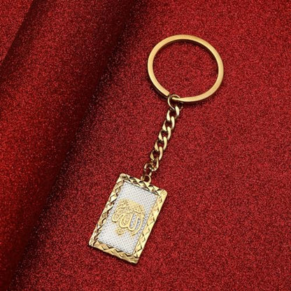 Islam Muslim Allah Pendant Keychain Women Necklace Religious Amulet Pendant Accessories Party Jewelry - color: Two Tone