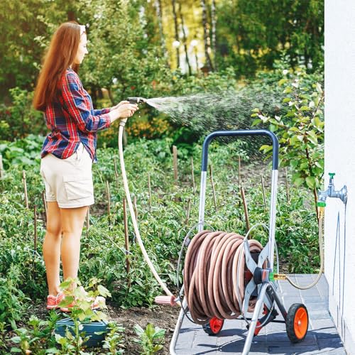 Female to Female Short Garden Hose Adapter 5FT,Hose Reel Connecting Hose | Stainless Steel Hose Leader Connector for Hose Reel,Flexible,Kink-Free & No Leak Outdoor Water Pipe Extension Adapter - size: 5FT