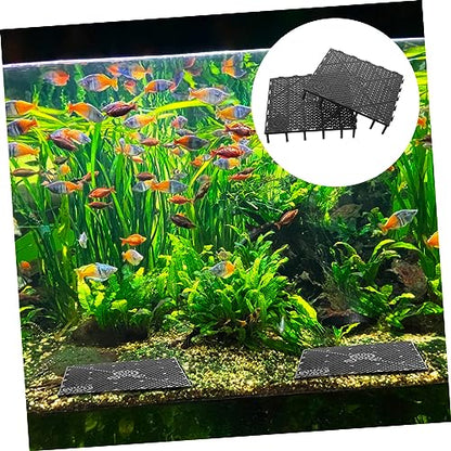 20Pcs PVC Bottom Plate for Fish Tank Black Clapboard Aquarium Divider with Excellent Water Permeability and Easy Installation