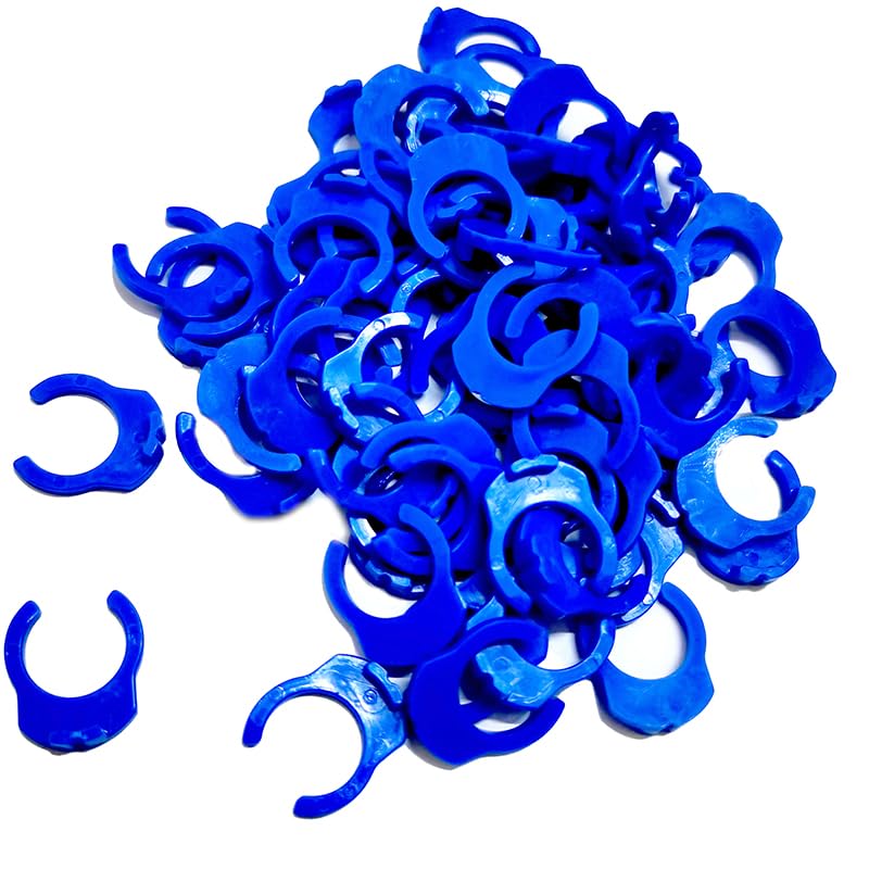 3/8" O.D. Tube Fitting Blue Locking Clip Clamps for RO Reverse Osmosis Water Filtration Systems or Other Quick Connect Fitting Replacement Parts Accessory,pack of 100. - size: 3/8" clip 100pcs