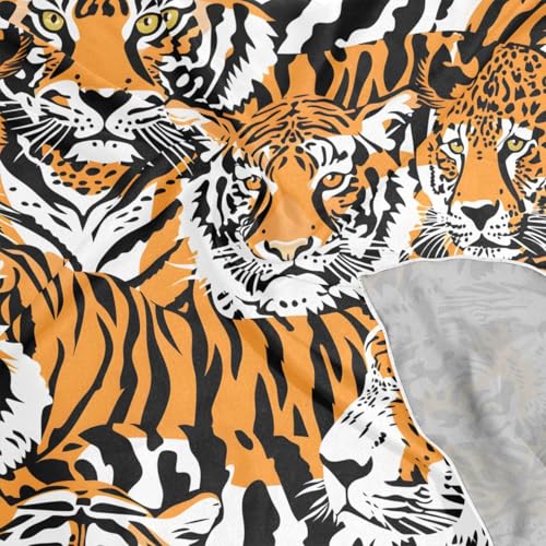 Bolaz Women's Square Silk Hair Scarves and Wraps Headscarf Abstract Head Neck Scarf Bandana 24inch - color: Tigers