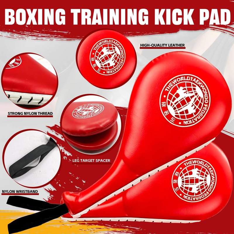 5 PCS Taekwondo Sparring Gear Set Martial Arts Training Equipment Set for Beginners Including Punching Mitts，kick pad，and Boxing pad.Suitable for Teenagers.