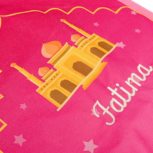 IEF Personalized Prayer Rug Prayer Beads Quran Islamic Gift Set, Ramadan Eid Hajj Umrah Birthday Anniversary Graduation Gift for Girls and Boys (Model-7, Girl) - color: Model-7