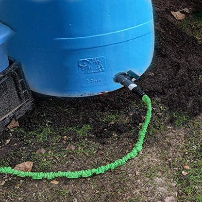 Rain Barrel Spigot Kit with Hole Saw 4 Pcs PVC Bulkhead Fitting, Ball Valve, Garden Hose Male Threaded Adapter, Barb Adapter, Thread Seal Tape (3/4 Inch)