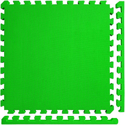 Meister X-Thick 1.5" Interlocking EVA Foam Mats - GN - 10 Tiles (40 Sqft) | Extra-thick 2X cushioning w/ anti-slip grip. 2' x 2' puzzle mats for wrestling, MMA, gymnastics, home gyms and play areas - color: Green, size: 10 Tiles (40 Sqft)