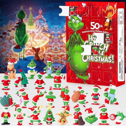 Christmas Advent Calendar 2026,Christmas Countdown Calendar,with 24 Collectible Advent Calendar for Kids Toddler Adult Teens Boy Girls,Xmas Vacation Gifts Idea - color: Christmas green