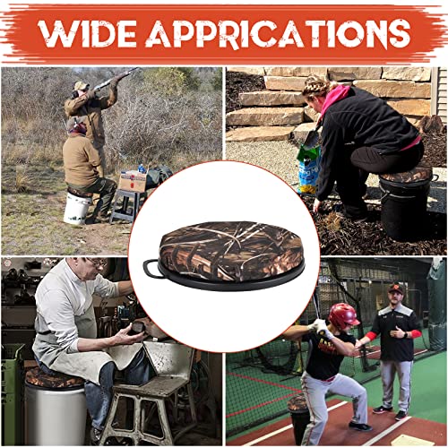 WarBull 5 Gallon Bucket Seat, 360-Degree Swivel Seat Foam Cushion Bucket Seat Lid with Waterproof Cover for Dove Duck Hunting, Fishing, Baseball, Gardening and Camping - color: Dry Grass Camo