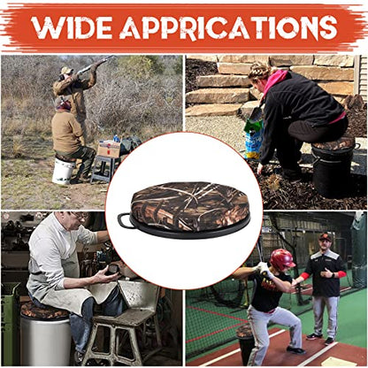 WarBull 5 Gallon Bucket Seat, 360-Degree Swivel Seat Foam Cushion Bucket Seat Lid with Waterproof Cover for Dove Duck Hunting, Fishing, Baseball, Gardening and Camping - color: Dry Grass Camo