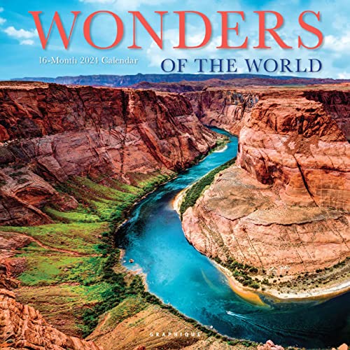 Graphique 2024 Wonders of the World Wall Calendar | 12” x 12” | Thick Paper | Home & Office Organizer | Large Monthly Grid | 3 Languages & Marked Holidays | 4 Month Preview Page for 2025 - color: Wonders of the World, style: OLD 2024