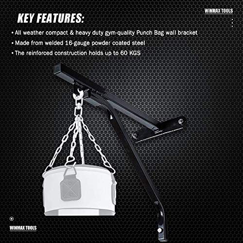 Heavy Duty Punch Bag Wall Bracket Steel Mount Hanging Stand Boxing Hanger