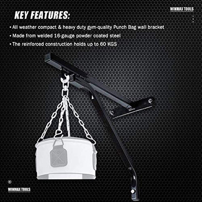 Heavy Duty Punch Bag Wall Bracket Steel Mount Hanging Stand Boxing Hanger