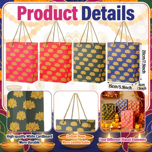 Lincia 16 Pcs Indian Return Gift Bags for Pooja Diwali Festival, Classic - style: Classic