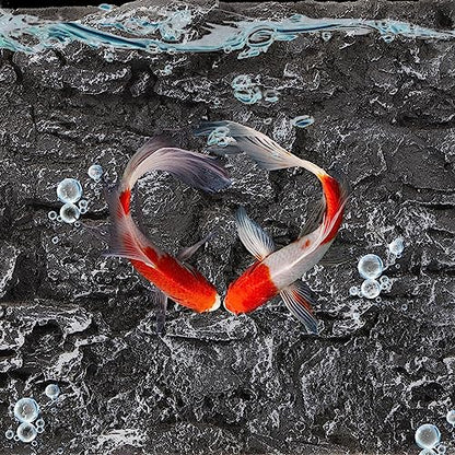 Kisangel 3D Rock Terrarium Background Board, 17.7x11.8 in for Reptile Tank - color: Dark Grey
